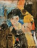 JUSTINO ALVES - NASC. 1940 "Sem título" óleo sobre platex assinado e datado de 1975 Dim. - 90 x 70