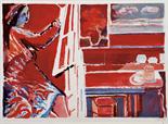 MENEZ - 1926-1995 "Sem título" guache sobre papel assinado e datado de 1987 Dim. - 33 x 45 cm
