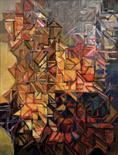 NUNO SAMPAIO - NASC. 1926 "Sem título" óleo sobre tela assinado e datado de 1988 Dim. - 116 x 90 cm