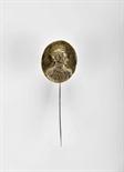 A Pin “Duke of Wellington )1769-1852), relief and engraved low caratage silver, Europe, 19th C.,