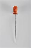 A Tie Pin “Head of Turkish”, sculpted coral, Europe, 19th/20th C., latter spike Dim. - 7 cm