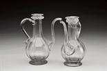 A pair of Cruets, probably Fábrica da Marinha Grande blown and molded glass, Portuguese, 18th C.