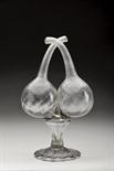 A double Cruet, probably Fábrica da Marinha Grande spiral glass, Portuguese, 18th/19th C. Dim. -
