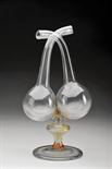 A double Cruet, probably Fábrica da Marinha Grande glass, Portuguese, 18th/19th C. Dim. - 28,5 cm