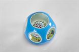 An “Overlay” faceted Paperweight, turquoise and colorless crystal, “Millefiori” polychromatic
