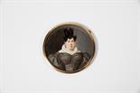 A Portrait of a Lady, miniature painted on ivory, low-standard gold frame, Europe, 19th C., signed