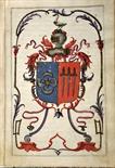 Grant of arms attributed to Lourenço Tomás Ferreira de Carvalho, four sheets of manuscript and