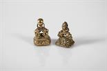 Two Seals of Châtelaine, silver and gilt metal, stamp engraved with the coat of arms of Pantaleão