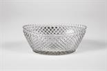 An Oval Bowl, crystal, "Diamond tip" cut decoration, Europe, 19th C. (1st half), small chipsDim. - 9