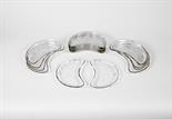 A 17 SALAD PLATES SET, moulded crystal, acid engraved decoration "Portuguese Royal Crown", Europe,