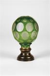 A Balcony Pommel "Spheres", bicolour crystal, faceted decoration, bronze base, Europe, 19th C. (