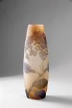 A Vase, glass paste, engraved and relief decoration "Landscape with lake", French, signs of use,