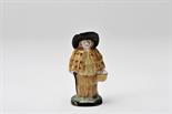 A Toothpick Holder "Man wearing a Mirandese cloak", Vista Alegre porcelain, Polychrome decoration,