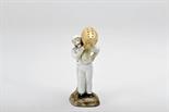 A Toothpick Holder "Galician with barrel", Vista Alegre porcelain, polychrome and gold decoration,