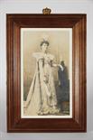 Portrait of Queen Amelia of Portugal (1865-1951), photo on paper, frame with gilt royal crown,