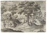Hans II (Jan Baptist) Collaert    1566 Antwerpen - 1628 Antwerpen2 Bll.: Der Dorfplatz. Der