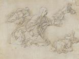 Abraham Bloemaert    1566 Gorinchem - 1651 UtrechtStudienblatt zu einer sitzenden weiblichen Figur.