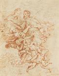 Johann Kaspar Sing    1651 Braunau a. Inn - 1729 MünchenDer heilige Johann Nepomuk wird von Engeln
