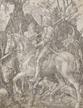 Albrecht Dürer    1471 Nürnberg - 1528 NürnbergDer Reiter (Ritter, Tod und Teufel). 1513.