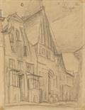 Lyonel Feininger    1871 New York - 1956 New YorkLüneburg. 1922.Bleistiftzeichnung. Rechts oben