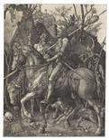 Albrecht Dürer     1471 Nürnberg - 1528 NürnbergDer Reiter (Ritter, Tod und Teufel). 1513.