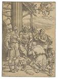 Andrea Andreani     1541 Mantua - 1623 RomDie Anbetung der Könige. Um 1580.Clair-obscur-Holzschnitt