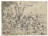 Giovanni Benedetto Castiglione     1616 Genua - 1670 MantuaLaban durchsucht das Gepäck des Jakob,