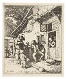 Adriaen van Ostade     1610 Haarlem - 1685 HaarlemWandernde Musikanten. Ca. 1642.Radierung.