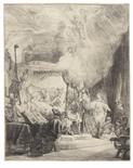 Harmensz. Rembrandt van Rijn     1606 Leiden - 1669 AmsterdamDer Tod der Maria. 1639.Radierung.
