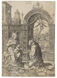 Dirk Vellert     1480 (o. 1485) Amsterdam - nach 1547 AntwerpenDie Vision des Heiligen Bernhard.