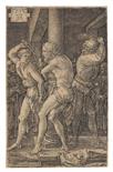 Albrecht Dürer     1471 Nürnberg - 1528 NürnbergDie Geißelung. 1512.Kupferstich. Bartsch 8.