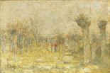 Christian Rohlfs     1849 Niendorf/Holstein - 1938 HagenWeiden im Frühling. 1893.Öl auf Leinwand.