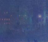 Charles Johann Palmié     1863 Aschersleben - 1911 MünchenMünchen bei Nacht (Marienplatz). 1907.Öl
