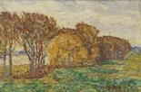 Christian Rohlfs     1849 Niendorf/Holstein - 1938 HagenHerbstlandschaft. 1903.Öl auf Holz. Nicht