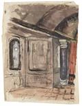 Lovis Corinth     1858 Tapiau/Ostpreußen - 1925 Zandvoort/HollandInterieur. Wohl 1916.Aquarell und