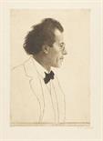 Emil Orlik     1870 Prag - 1932 BerlinDer Komponist Gustav Mahler. 1902.Radierung mit Roulette.