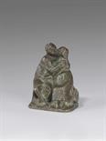 Ernst Barlach     1870 Wedel/Holstein - 1938 RostockKußgruppe III. 1921.Bronze mit braun-grüner