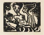 Emil Nolde     1867 Nolde/Nordschleswig - 1956 Seebüll/Schleswig-HolsteinFamilie. 1917.Holzschnitt.