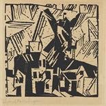 Lyonel Feininger     1871 New York - 1956 New YorkWindmühle in Werder. 1918.Holzschnitt. Prasse W