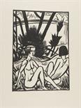 Erich Heckel     1883 Döbeln/Sachsen - 1970 Radolfzell/BodenseeZwei Sitzende am Strand. 1923.