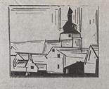 Lyonel Feininger     1871 New York - 1956 New YorkKirche. 1923.Holzschnitt. Prasse W 249. Signiert,