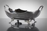 SILVER TWO-HANDLED CENTREPIECE BOWL of oblong form, Glasgow 1936, 657g, 10.5cm high, 25.5cm wide