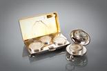 SILVER DOUBLE SOVEREIGN CASE with gilt interior, maker Deakin & Francis, Birmingham 1900, 7cm