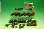 Collection of Playworn Dinky Toys Military Vehicles: To include 661 recovery Tractor, 689 Medium