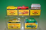Boxed Matchbox / Lesney No 31, 36, 64, 71, 74: 31 American Ford Station Wagon, 36 Opel Diplomat,