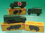 3 Dinky Toys Military diecasts: To consist of; Military Ambulance no.626, Armoured Command Vehicle