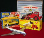 Dinky Toys 702 D H Comet Airliner: Boxed but playworn and better condition together with 437 Muir-