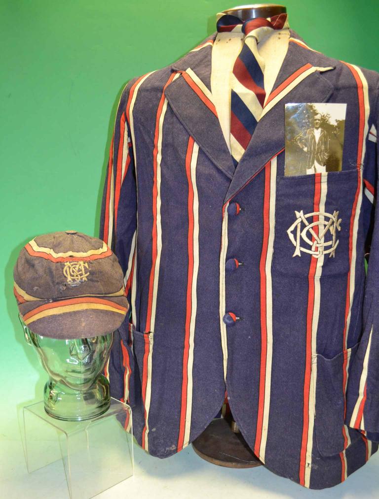 Pre war Melbourne Cricket Club cap blazer and tie official cricket