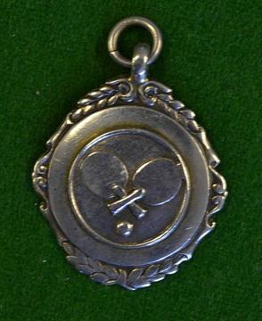 1950s Table Tennis medal – silver winners medal, the obverse embossed with table tennis bats and