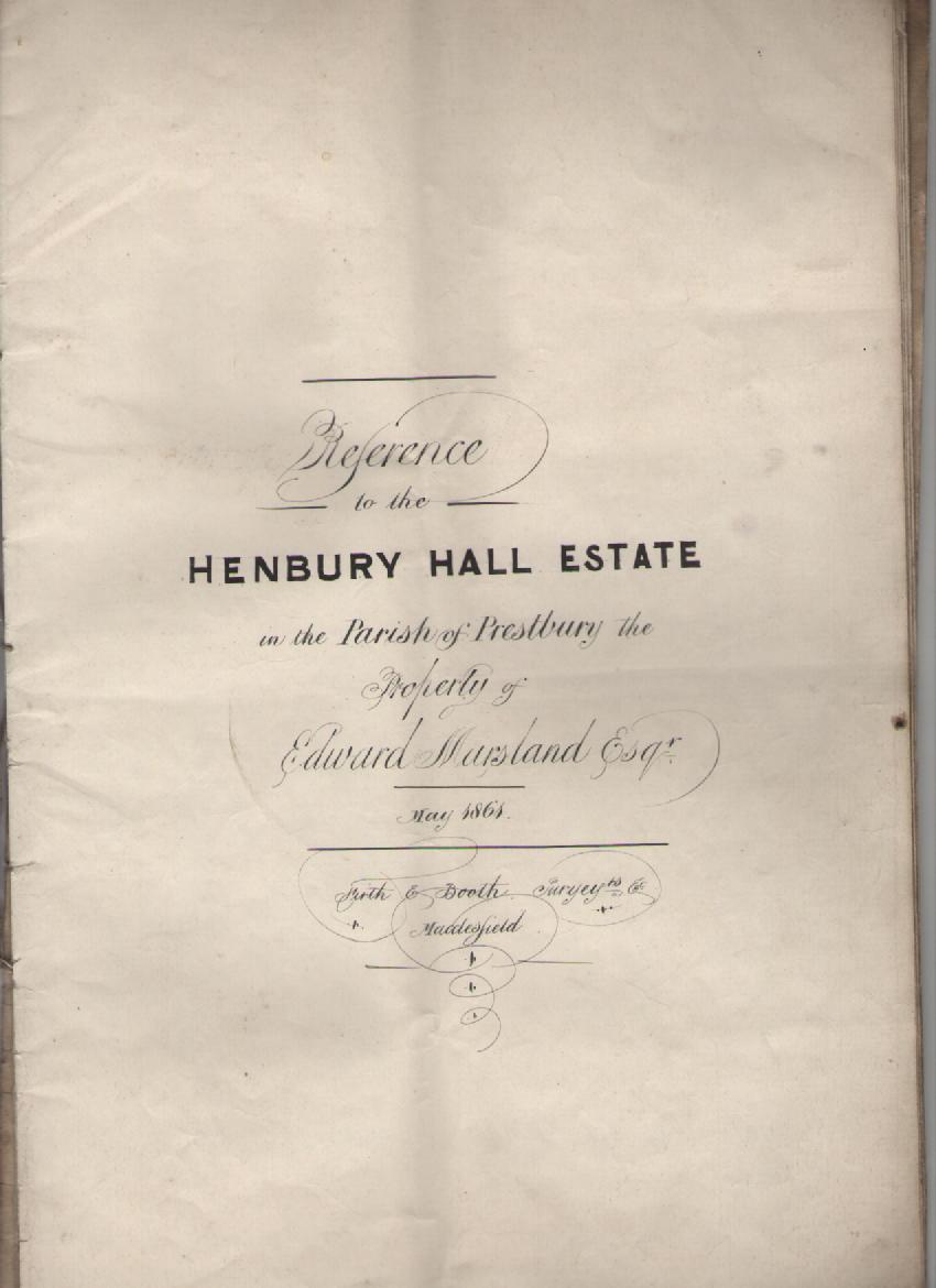 Cheshire – Macclesfield – Henbury Hall Estate ms schedule of the Henbury Hall Estate 1861^ approx
